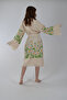 Kimono Kaftan Cotton Pieces Daisy Pattern Printed Belted 1 Piece Unisex Muslin Fabric Peshtemal Bathrobe - 2