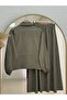 Eser Beli Tunnel Cover Pocketed Zippered Skirt Suit-Mf596 Khaki - 8