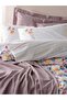 Vivid Single Piqué Li Duvet Cover Set Flurry Lilac - 2