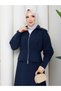 Sleeve and Waist Detailed Jacket & Skirt Hijab Set Rc9027 - 5