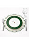 2 Pieces Placemat I-Kenalarları Yeşil Striped - Linen Fabric Supla Special Stain Resistant Fabric