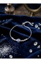 Stainless Steel Blue Evil Eye Bead Themed Zircon Stone Women's Elevator Bracelet