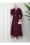 Sleeve and Waist Detailed Jacket & Skirt Hijab Set Rc9027 - 3