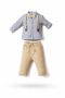 Striped Baby Boy Suit with Trousers and Bow Tie - 2
