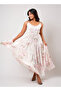 Sleeveless Tiered Maxi Night Gown with Floral Print - 2