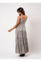 Sleeveless Tiered Maxi Night Gown with Animal Print - 3
