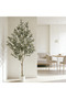 Faux Olive Tree with Natural Wood Trunk & Fruits, White Pot, Stylish Floor Decor - 2