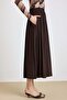 Elastic Waist Flared Modal Skirt Brown 7071 - 7