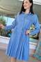 Polo Collar Buttoned Tencel Dress 6Y043 - 3