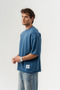 Unfinished Basic Crew Neck Stitch-Free Sleeve Detail Oversized T-Shirt - 4