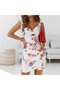 V-Neck, Midi Dress with Vibrant Floral Patterns, Ideal for Summer Months - 8