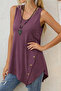 Women's Crew Neck Asymmetrical Cut Detailed Viscose Blouse