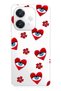 Oppo A3 Compatible Heart Evil Eye Patterned Transparent Phone Case