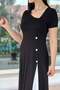 Button Detail Knitted Viscose Dress 6Y049 - 4