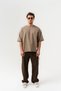 Unfinished Basic Crew Neck Stitch-Free Sleeve Detail Oversized T-Shirt - 5