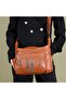 Women's Washed Leather Quality Stoned Arm Shoulder and Crossbody Bag Tan