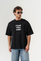 Emotions Back Design Detailed Crew Neck Oversized T-Shirt