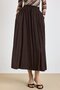 Elastic Waist Flared Modal Skirt Brown 7071 - 4