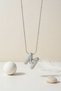 Silver Color Bubble Necklace with Steel Chain and Zircon Stone m Letter - 2