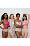 Women's Dowry and Bundle Tulle Transparent Underwire 4-Piece 4-Color Bra Set Bb2370 - 7