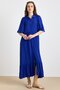 Ruched Detail Half Sleeve Soft Dress Cobalt 9418-E - 2