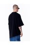 Asymmetric Cut Oversized Black T-Shirt - 7