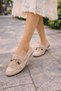 Avello Brown Suede Bead Detailed Tasseled Lace-Up Loafers Ballet Flats Casual Shoes - 5