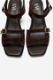 Yolen Brown Suede Genuine Leather Women's Block Heel Pack Sandals - 2