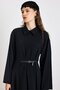 Premium Fabric Flared Dress with Belt Accessories Black 9423-E - 7