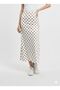 Women's Brown Polka Dot in Midi Length High Waist Daily Stylish Skirt