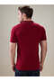 Solid Brand Logo Regular Fit Ruby Wine Polo T-shirt - 3