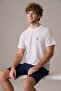 Men's Short Sleeve 100% Cotton Shorts Pajama Set Navy Blue