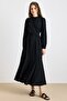 Skirt Flared Self-Adjusting Patterned Dress Black 9443-E - 7