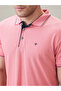 Solid Brand Logo Regular Fit Coral Polo T-shirt - 4