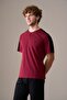 Men's Short Sleeve Buttoned Collar 100% Cotton Pajama Set Claret Red - 4