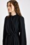 Skirt Flared Self-Adjusting Patterned Dress Black 9443-E - 6