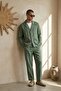 Men's Linen Jacket Boyfriend Pants Khaki Bottom Top Set Elastic Lace-Up Relaxed Cut Ls-5524 - 3