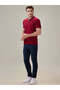 Solid Brand Logo Regular Fit Ruby Wine Polo T-shirt - 5