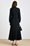 Skirt Flared Self-Adjusting Patterned Dress Black 9443-E - 8