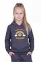 Kangaroo Pocket Hooded Girls' Sweatshirt with Print Detail