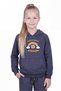 Kangaroo Pocket Hooded Girls' Sweatshirt with Print Detail - 2