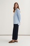 Women's Hakim Collar Paneled Shirt Light Blue - 3
