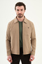 Striped Slim Fit Shirt Collar Spring Men's Coat Beige - 39660.26Y - 4