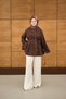 Women's Martha Buttoned Waist Tie-Detail Shirt Brown - 4