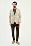 بنقش مربعات قصة ضيقة سترة رجالية بجيب على شكل حرف Y Mono Collar Jacket كاكي - 41485.26Y - 3