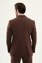 Straight Slim Fit Wide Collar Double-Breasted Trousers Belt Buckled Men's Suit Brown - 45442.26Y - 6