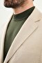 Plain Slim Fit Mono Collar Pocket 100% Linen Men's Jacket Beige - 41487.26Y - 2