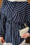 Women's Striped Detailed Casual Shirt Navy Blue - 6