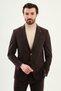 Straight Slim Fit Mono Collar Trousers Belt Buckled Men's Suit Brown - 45435.26Y - 4