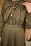 Women's Ornamental Stitching Detail Belt Piece Dress Khaki Green - 7